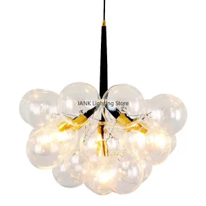 Mansion Nordic Luxury Bubble Glass Chandelier LED Lamps