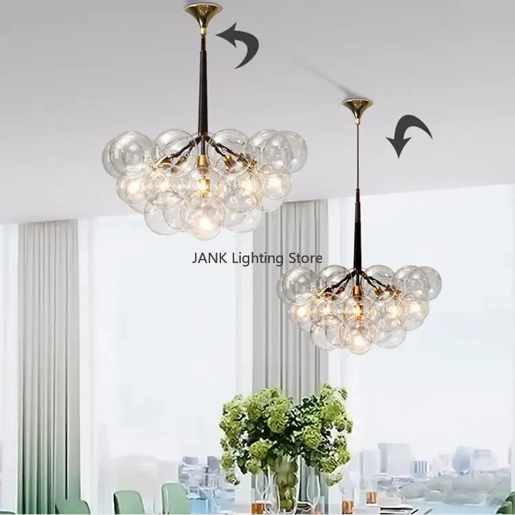 Mansion Nordic Luxury Bubble Glass Chandelier LED Lamps