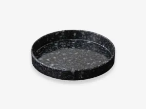 Marbled Melamine Circle Desk Tray Black