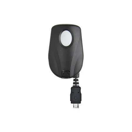 Micro USB Charger | Smartphone Wall Charger | Retractable USB Cable | Black
