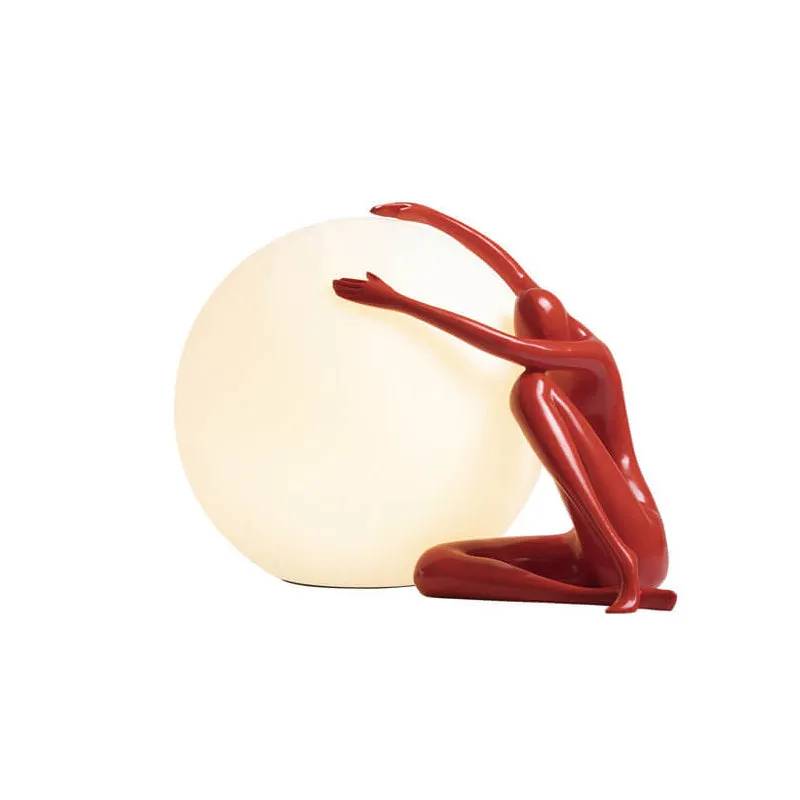 Modern Creative Human Ball Sculpture Resin Plastic 1-Light Table Lamp