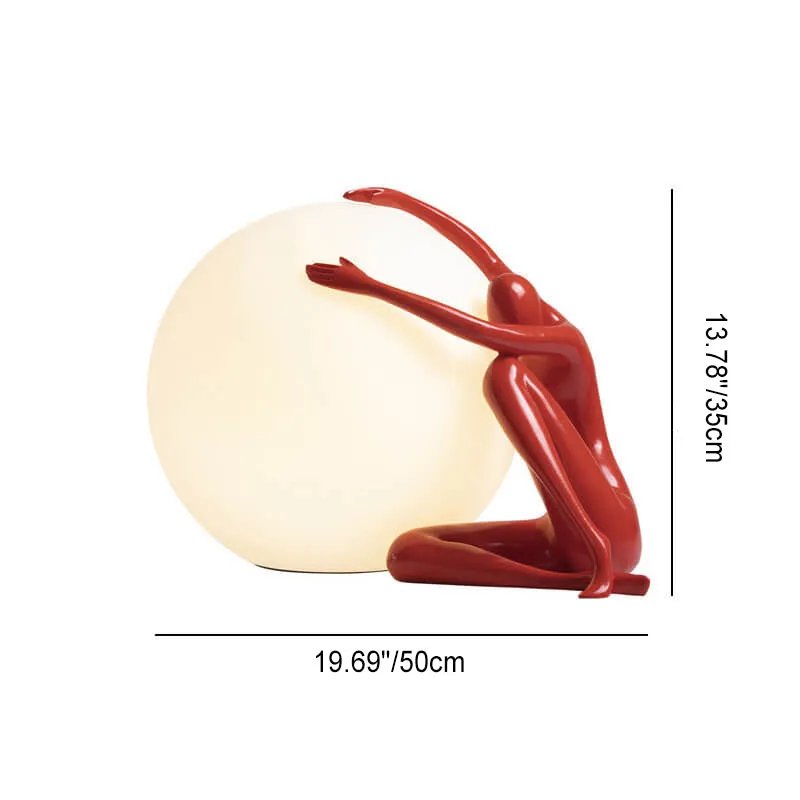 Modern Creative Human Ball Sculpture Resin Plastic 1-Light Table Lamp