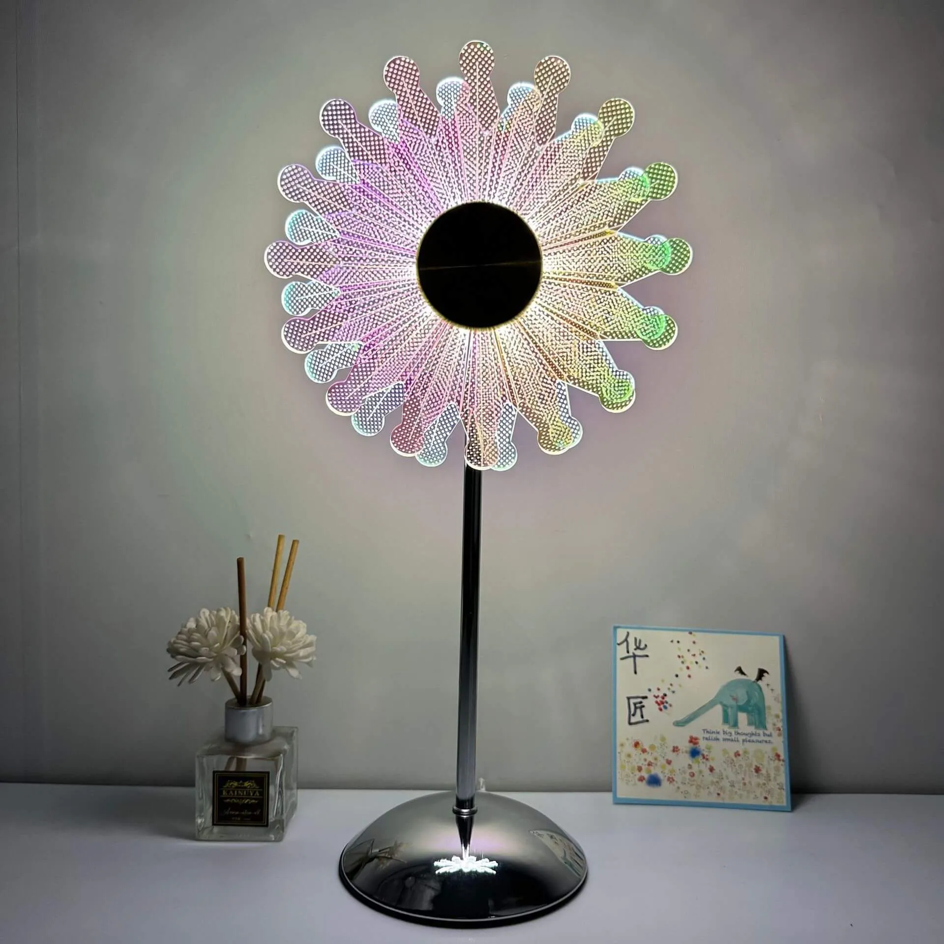 Modern Dazzling Flower Butterfly Metal Acrylic USB LED Table Lamp