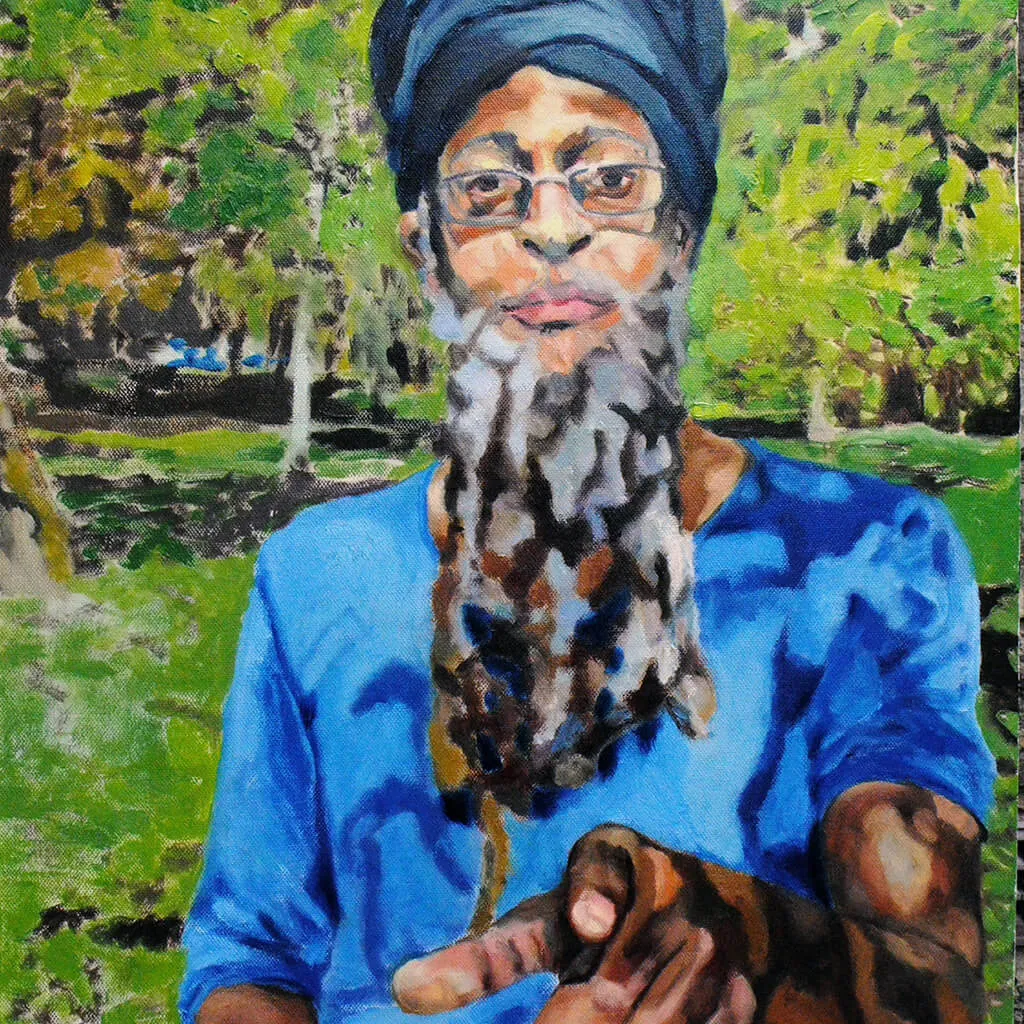 Mr Chill portrait in oils by Stella Tooth