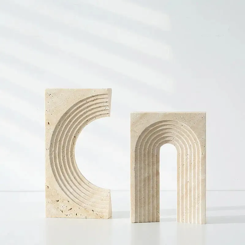 Natural Travertine Arched Porch Ornament