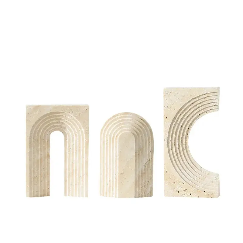 Natural Travertine Arched Porch Ornament