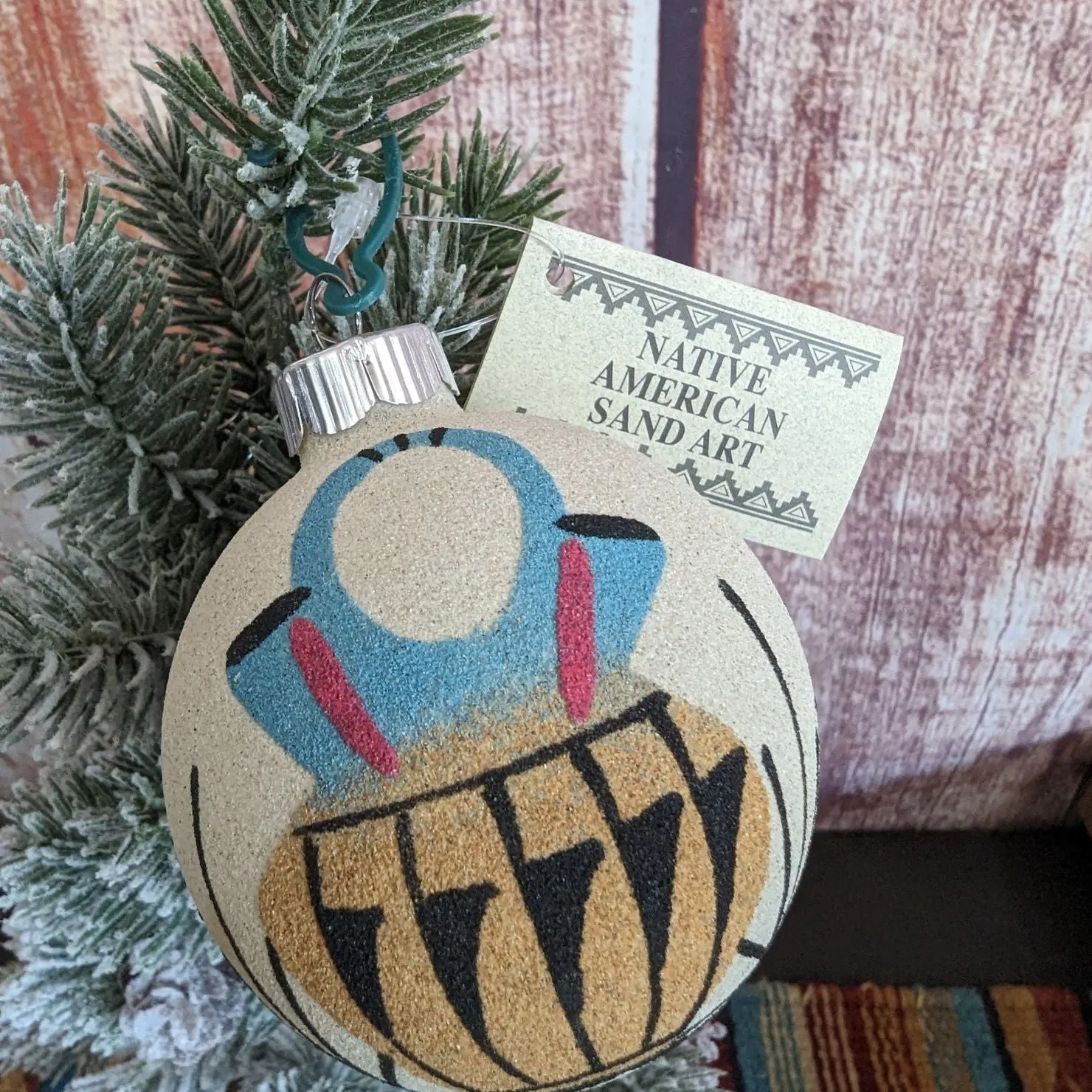 Navajo Sand Painted Wedding Vase Ornament MZSWT-0117