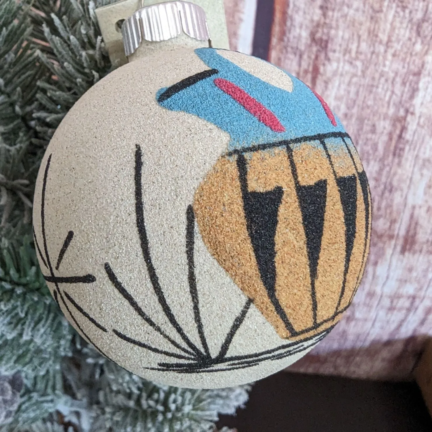 Navajo Sand Painted Wedding Vase Ornament MZSWT-0117