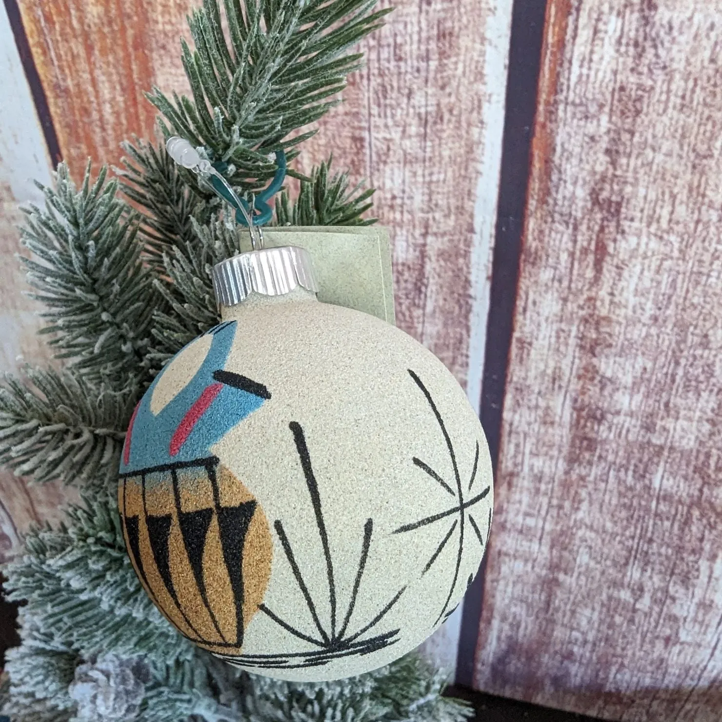 Navajo Sand Painted Wedding Vase Ornament MZSWT-0117