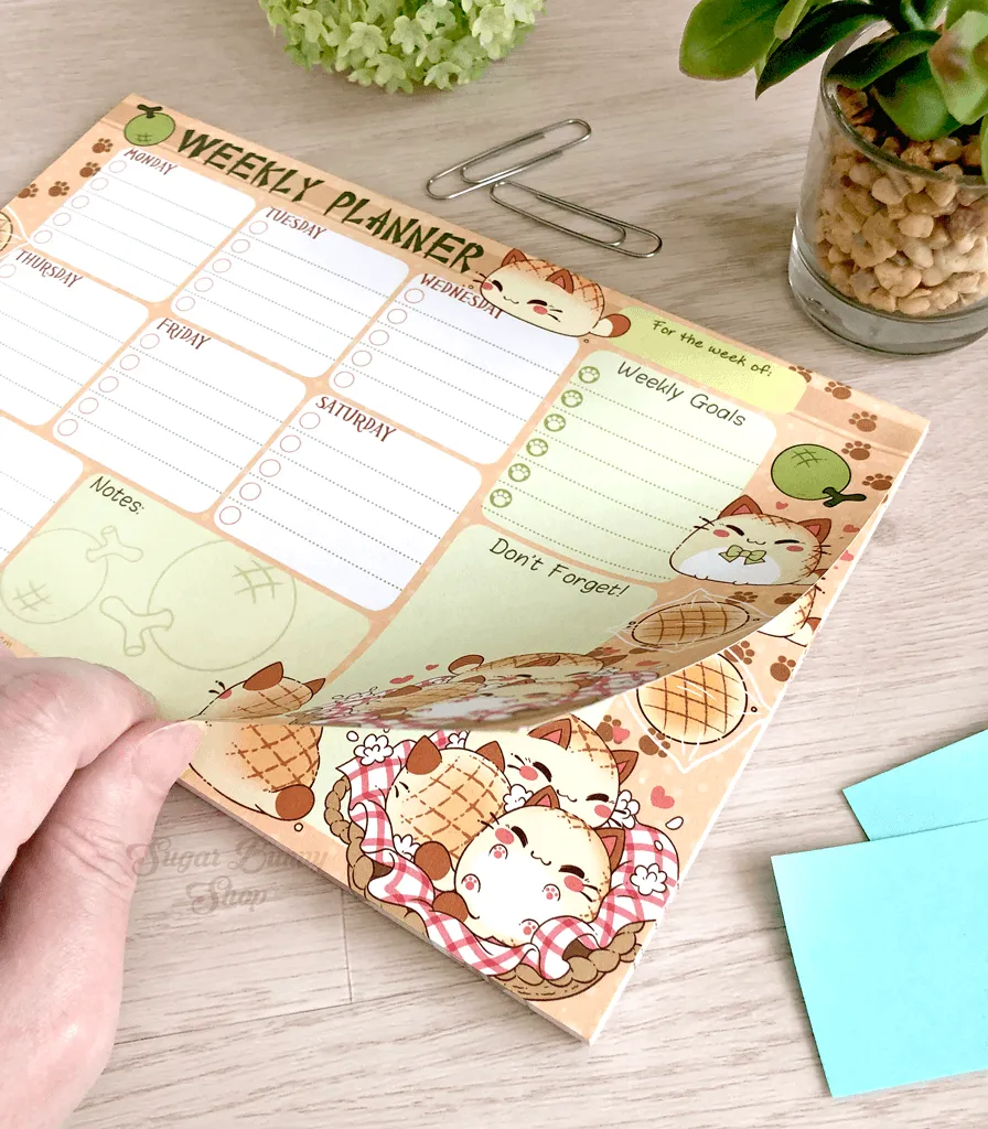 Nyanpan Weekly Planner Notepad