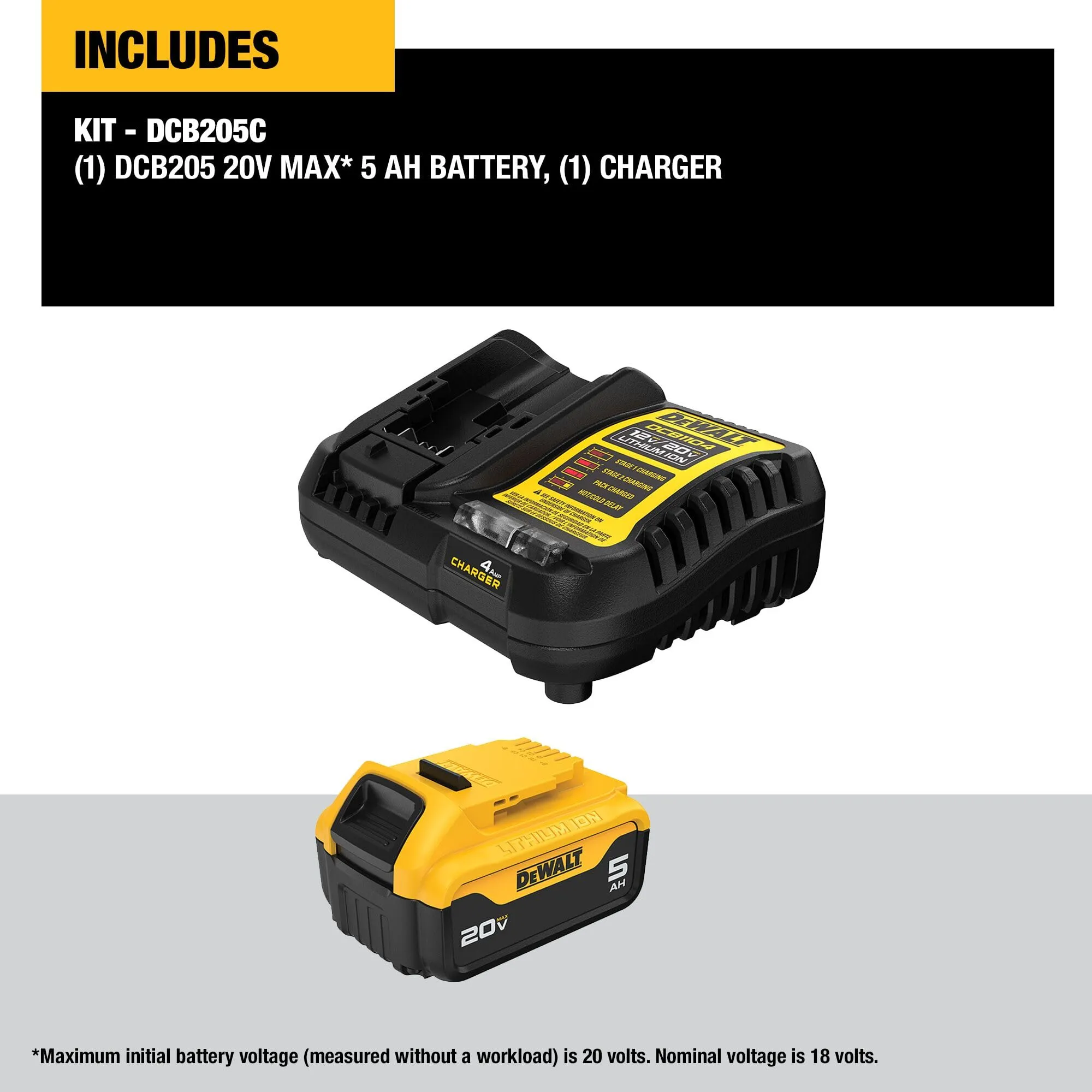 Open Box -  DEWALT 20-Volt Maximum XR 5.0 Ah Battery Pack and Charger