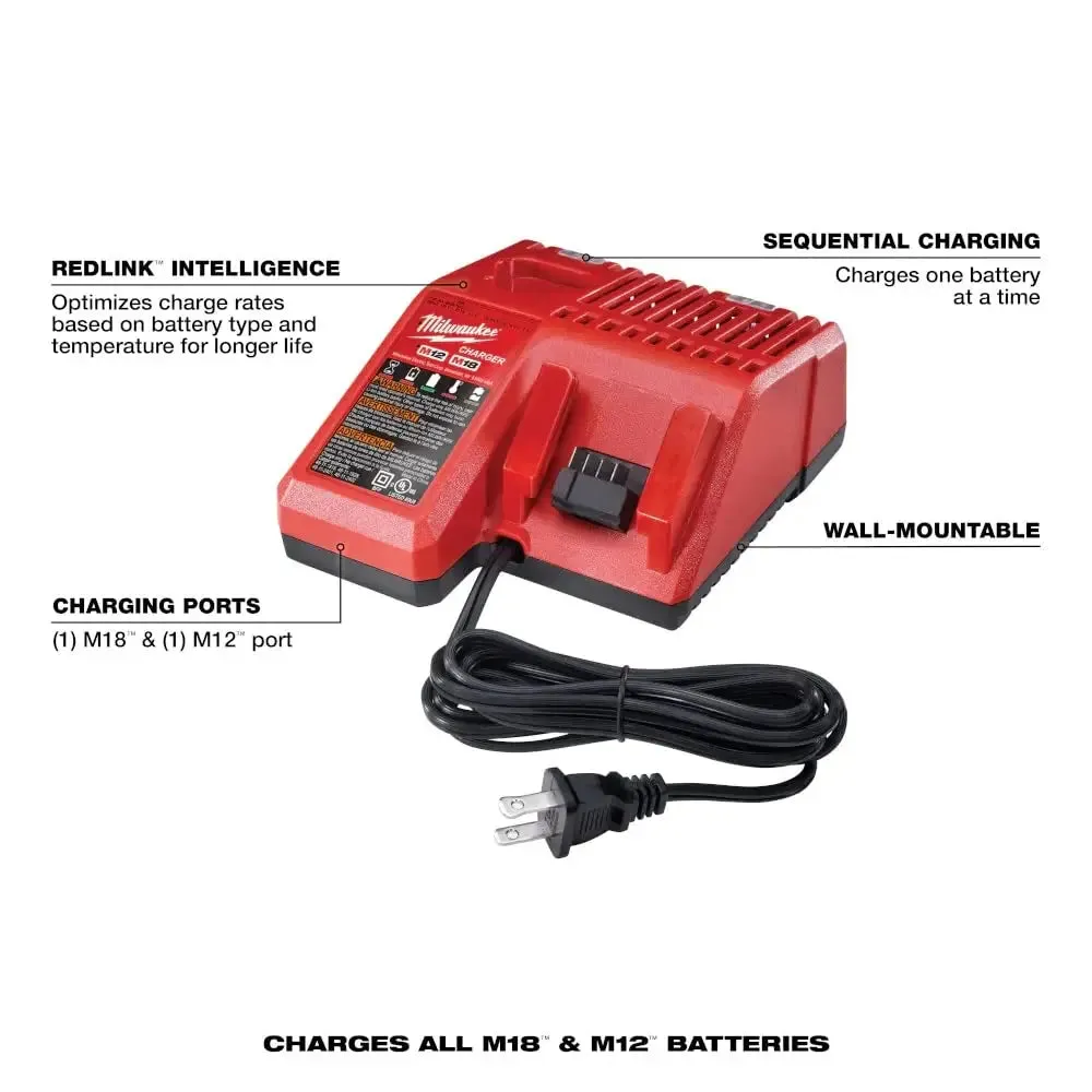 Open Box -  Milwaukee M18 18-Volt Lithium-Ion XC Starter Kit with Two 5.0Ah Batteries and Charger