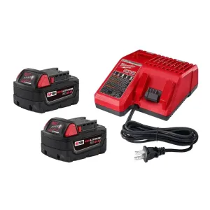 Open Box -  Milwaukee M18 18-Volt Lithium-Ion XC Starter Kit with Two 5.0Ah Batteries and Charger