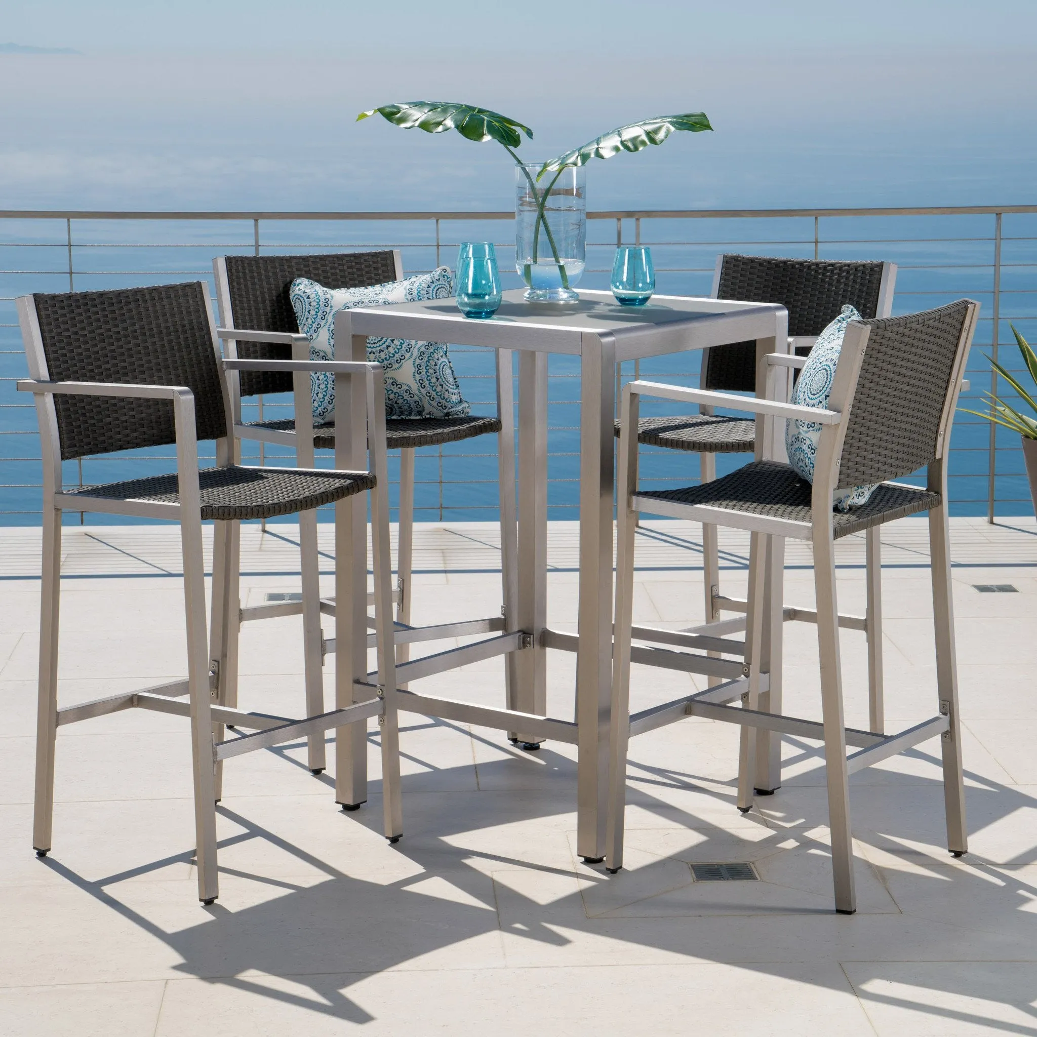 Outdoor Aluminum 5 Piece Bar Set