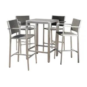 Outdoor Aluminum 5 Piece Bar Set