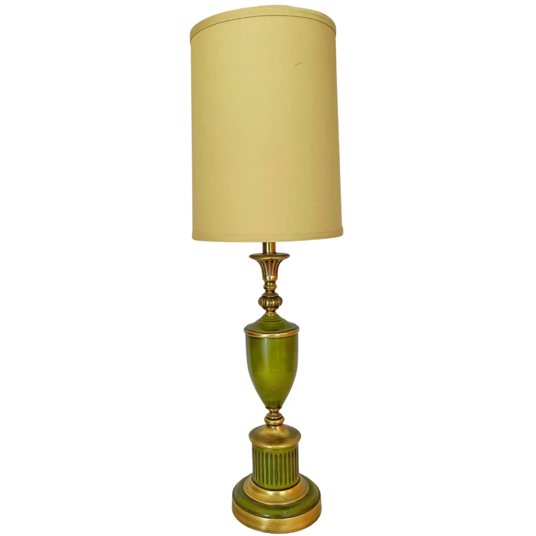Pair of Vintage Green Lamps