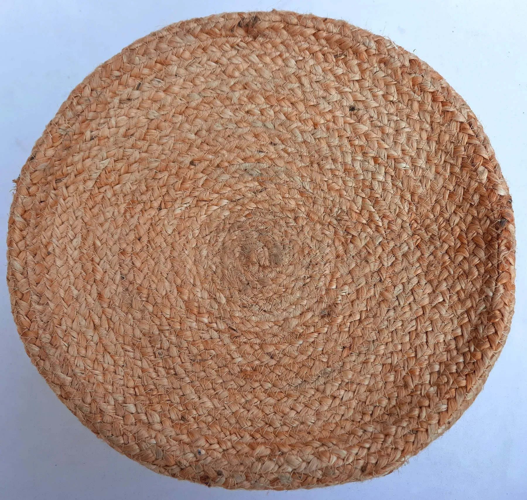 pepme Jute Cotton Planter Basket, 12 Inches for Plant Pot Storage (White Lines, Handles, Beige, Pack of 1)