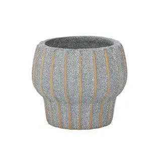 Pintuck Blue Ceramic Pot