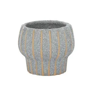Pintuck Blue Ceramic Pot