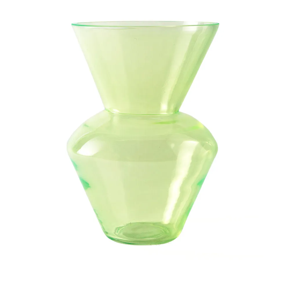 Pols Potten Fat Neck Vase in Green Glass