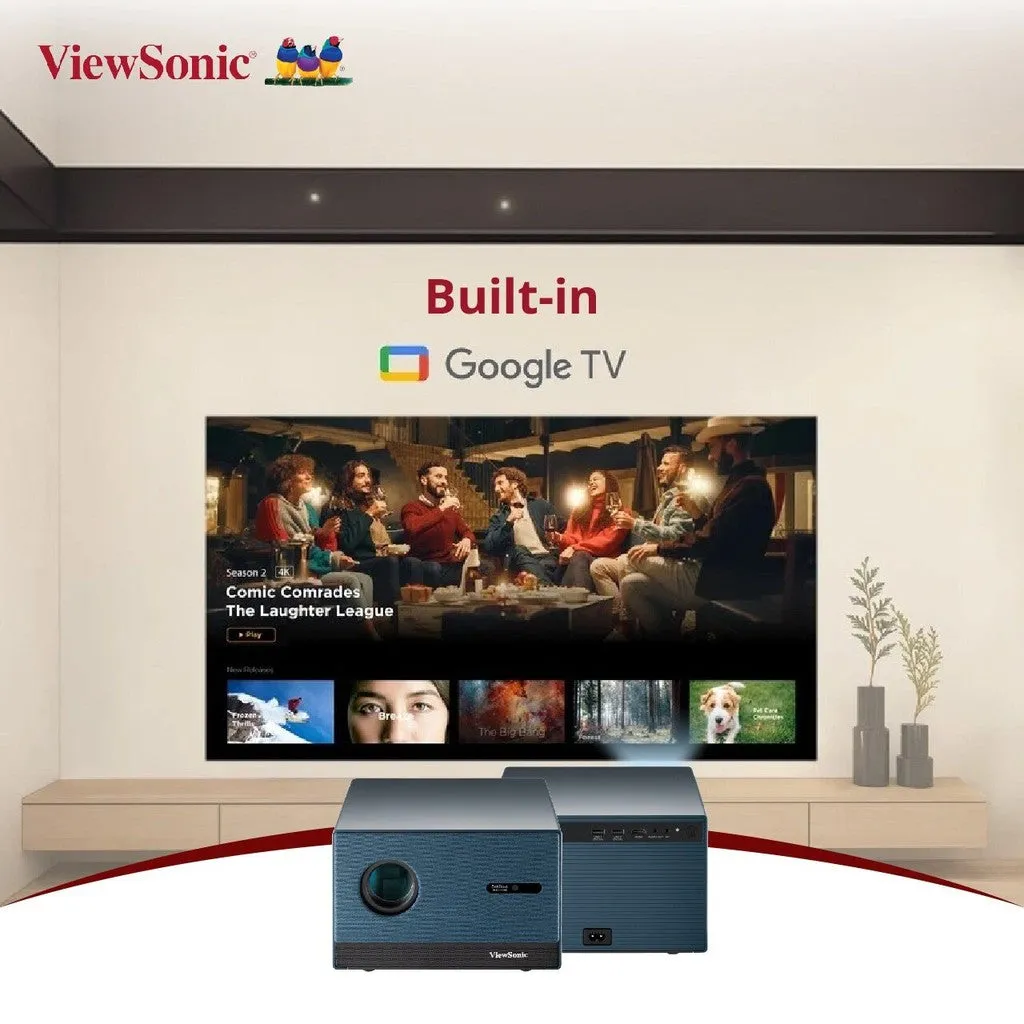 [Pre-Order] ViewSonic LX60HD 1080P Smart LED Projector with Built-in Google TV  | Up to 100" screen size