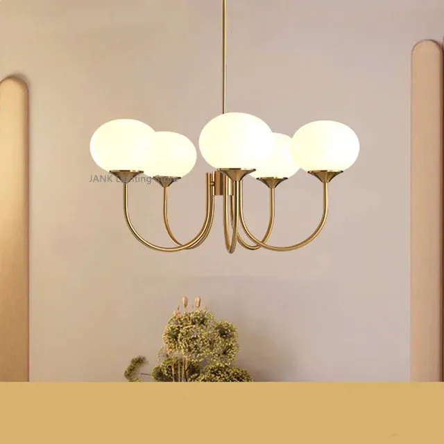 "Mansion French Pink Glass Chandelier for Cozy Spaces LED Lamps"