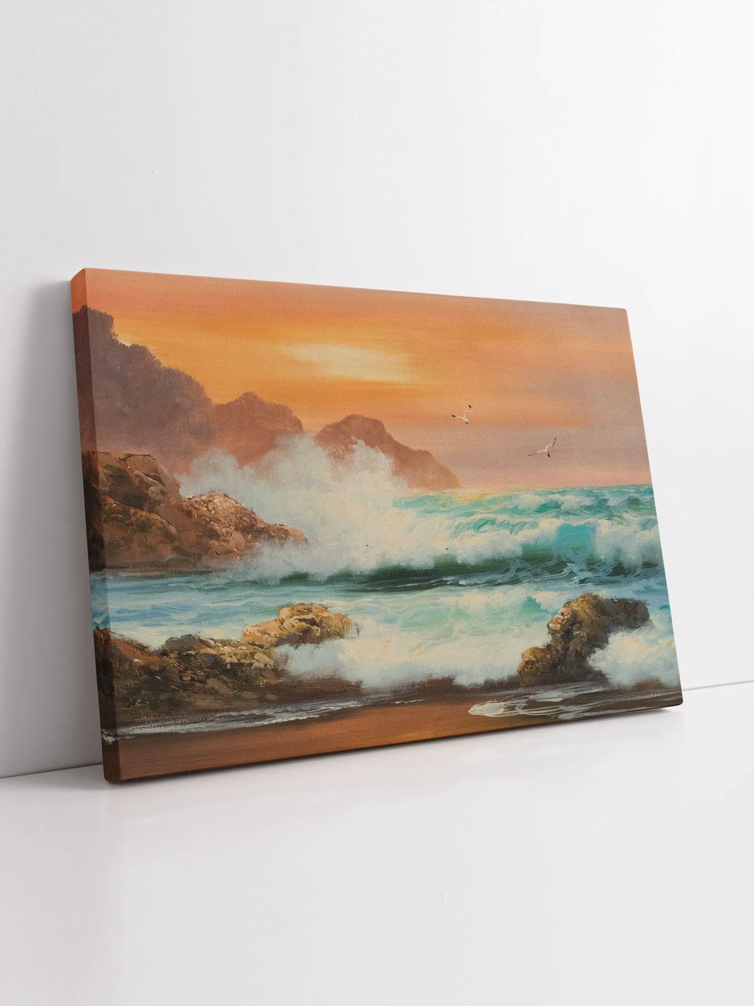 "Sunset Seascape" Handmade Oil Painting 20"x24"