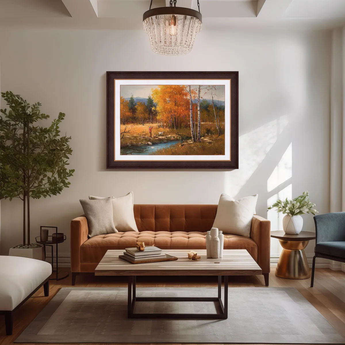 "The Hunter In Forest" Handmade Oil Painting 24"x 36"