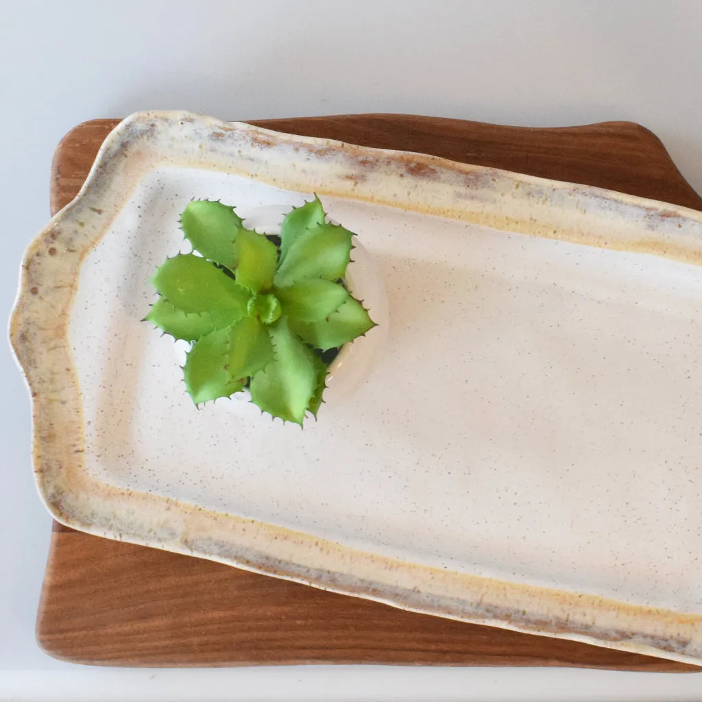 Rectangle Tray with Handles Cottonwood