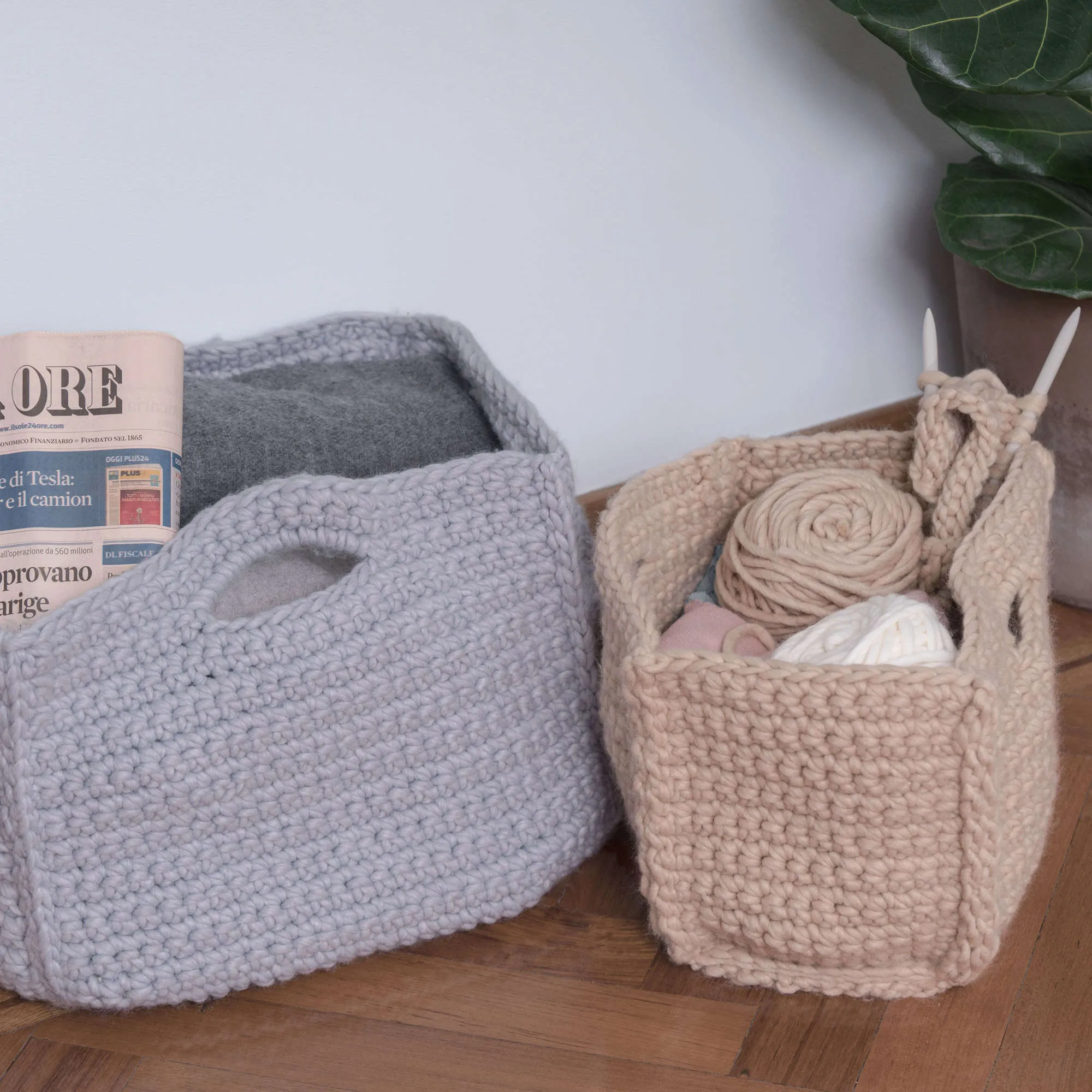 Red Heart Crochet Usami Baskets