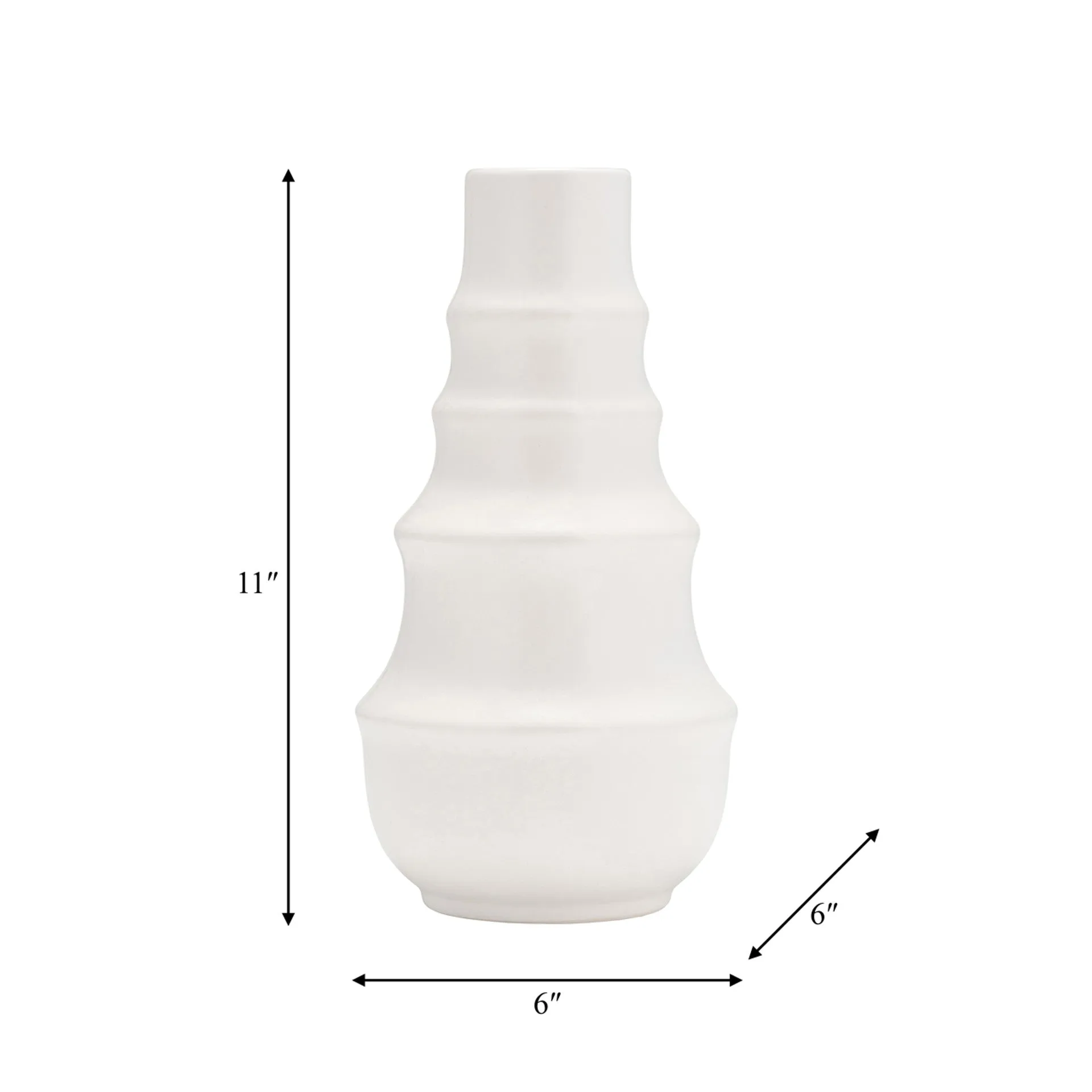 RING PATTERN VASE , WHITE