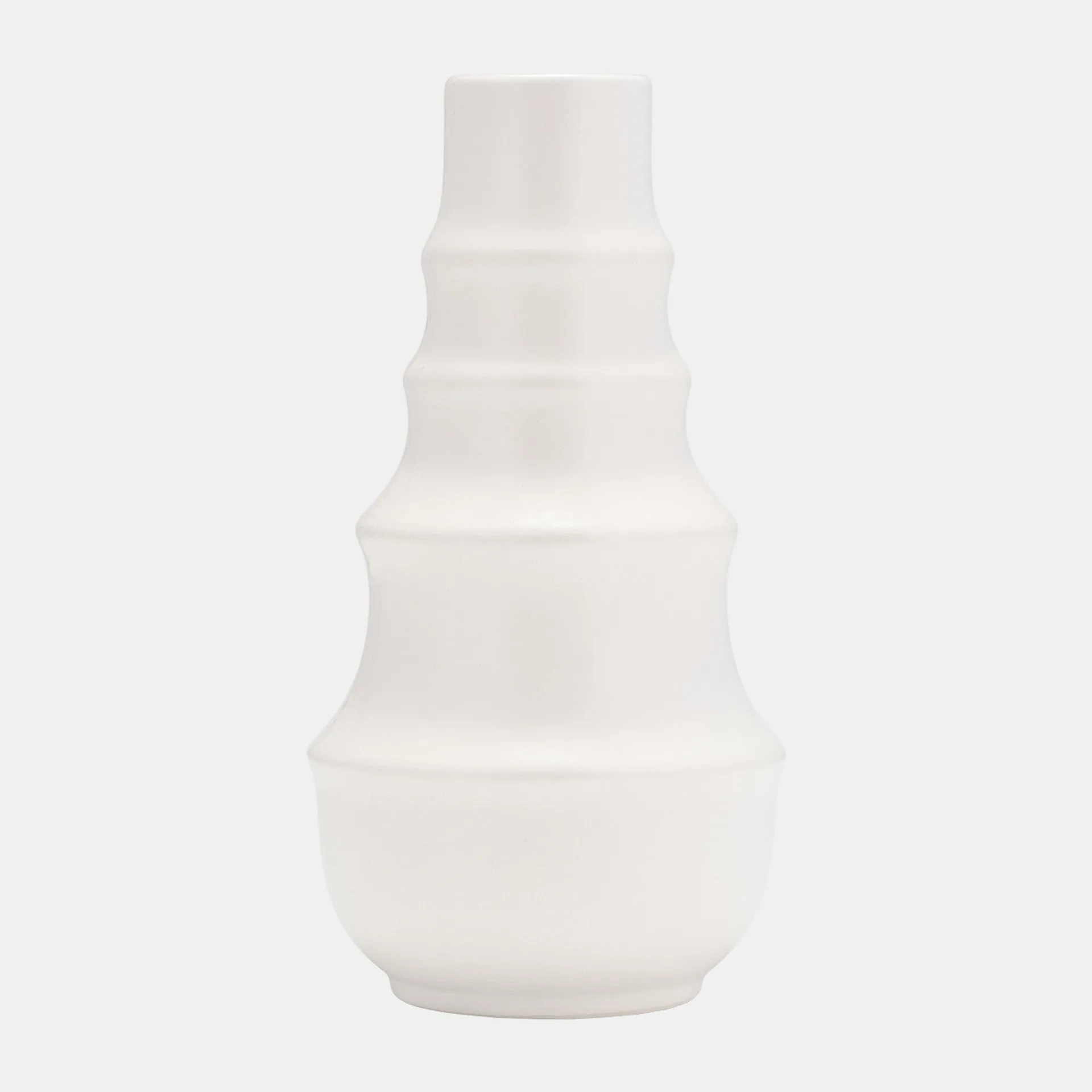 RING PATTERN VASE , WHITE