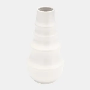 RING PATTERN VASE , WHITE