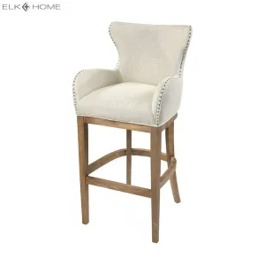 Roxie Cream Linen Bar Chair
