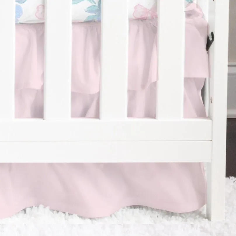 Ruffled Crib Skirt | Preppy Heirloom Pink
