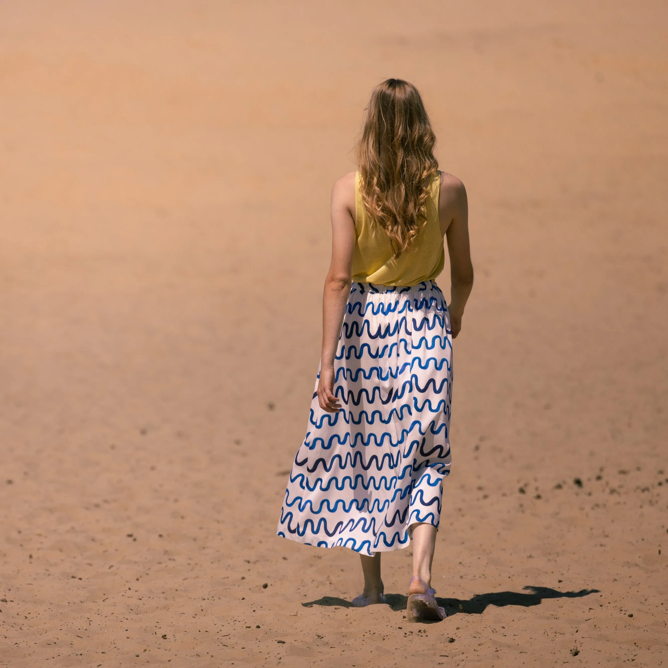 Sage midi skirt Waves Organic cotton - Last size: 36