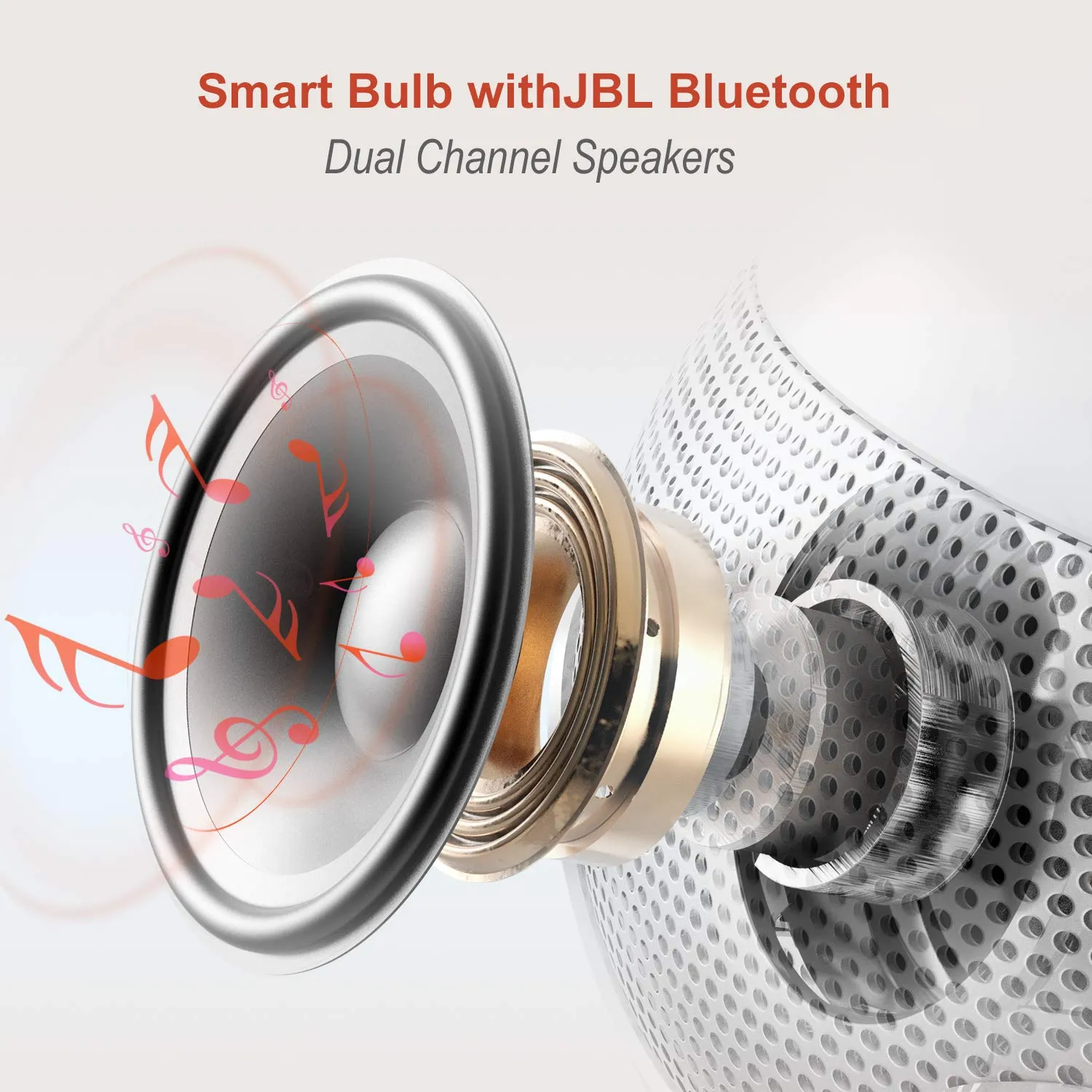 Sengled Smart Bulb E27 Base with JBL Bluetooth Speakers, App Controlled Dual Channel Dimmable LED Light Bulb, 60W Equivalent, Compatible with Amazon Alexa [Energy Class A ]