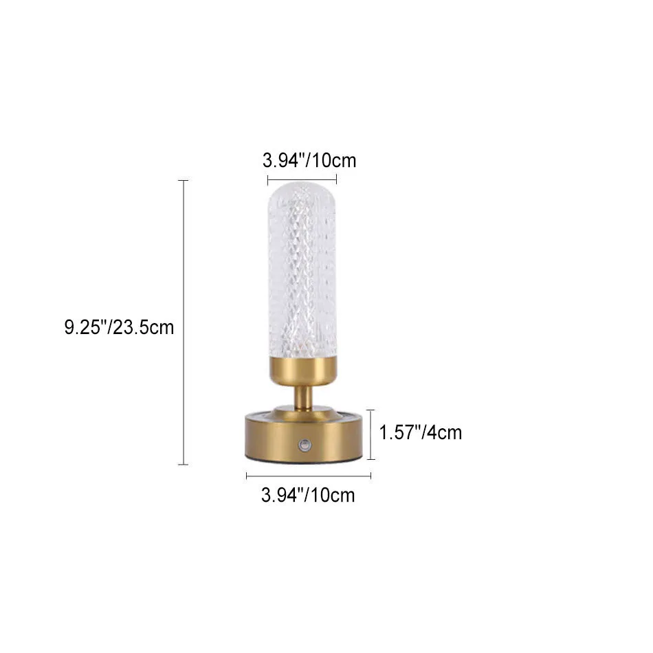 Simple Creative Acrylic Cylindrical Metal LED Rechargeable Table Lamp