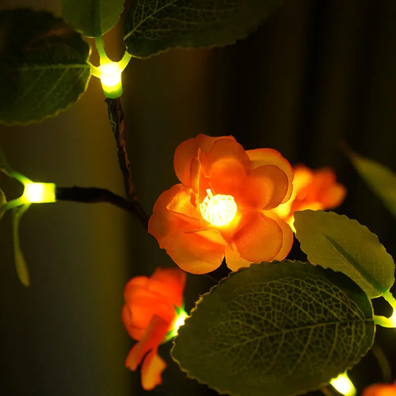 Simulation Peach Blossom Tree Green LED Tree Decoration Table Lamp