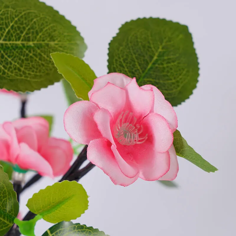Simulation Peach Blossom Tree Green LED Tree Decoration Table Lamp