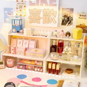 SINOTAO  -  Desktop Storage Rack Ins Student Dormitory Cosmetic Elevated Stationery Box Office Organizer File Tray Desk Accessories