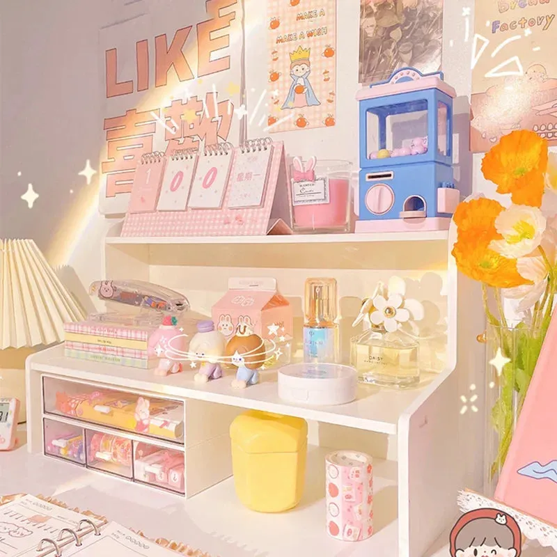 SINOTAO  -  Desktop Storage Rack Ins Student Dormitory Cosmetic Elevated Stationery Box Office Organizer File Tray Desk Accessories