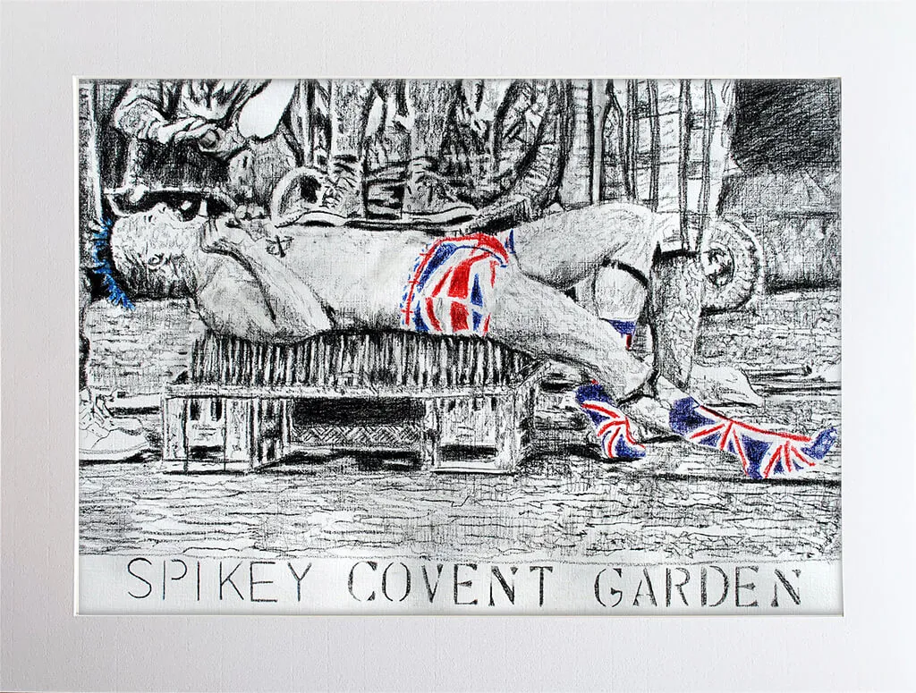 Spikey Bed O’ Nails Artist busker portrait by Stella Tooth