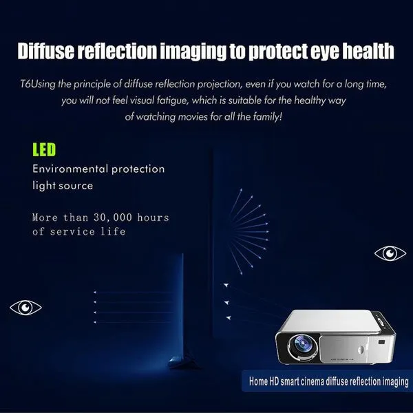 T6 HD Portable Smart WIFI LED Projector Full HD Home Cinema 1080P