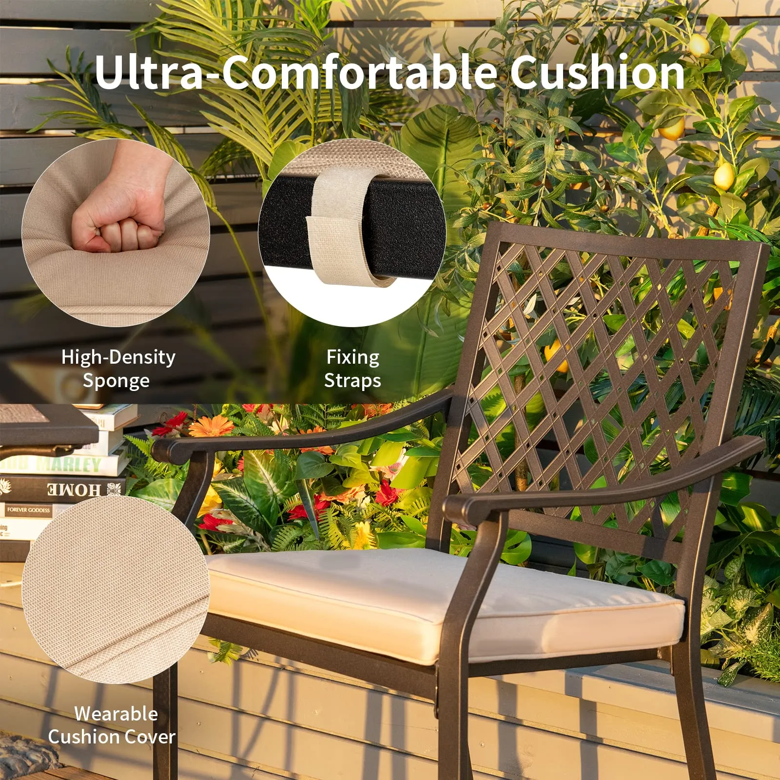 Tangkula 3 Piece Patio Bar Bistro Set, Outdoor Bar Height Stool & Table