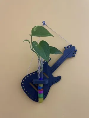 Test Tube Planter for Home Decoration I Test Tube Hanging vase for Live Plant Decoration with Colorful pables (Guitar VASE)