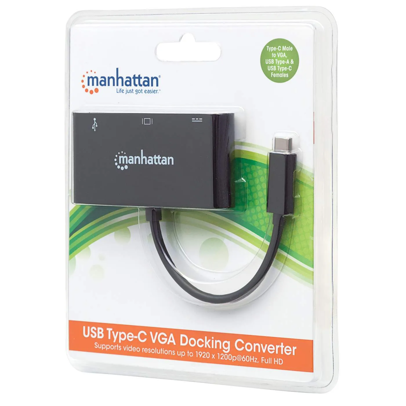 USB-C to VGA 3-in-1 Docking Converter with Power Delivery