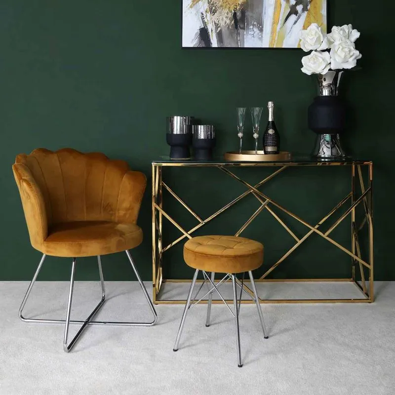 Value Alice Mustard Tufted Stool