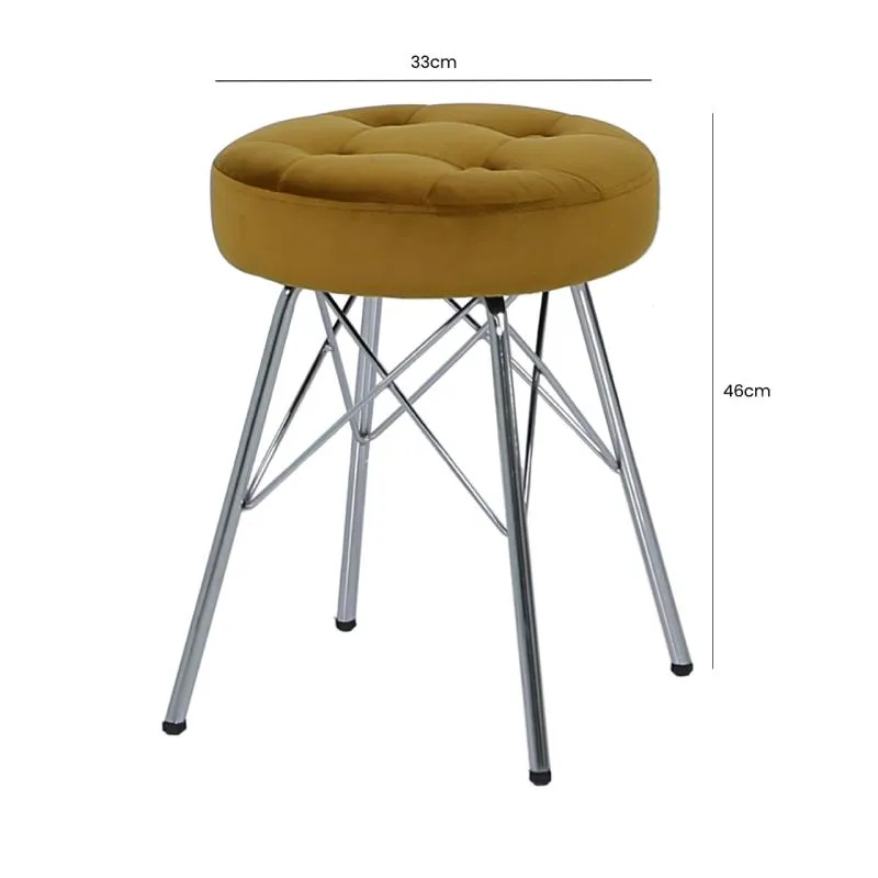 Value Alice Mustard Tufted Stool
