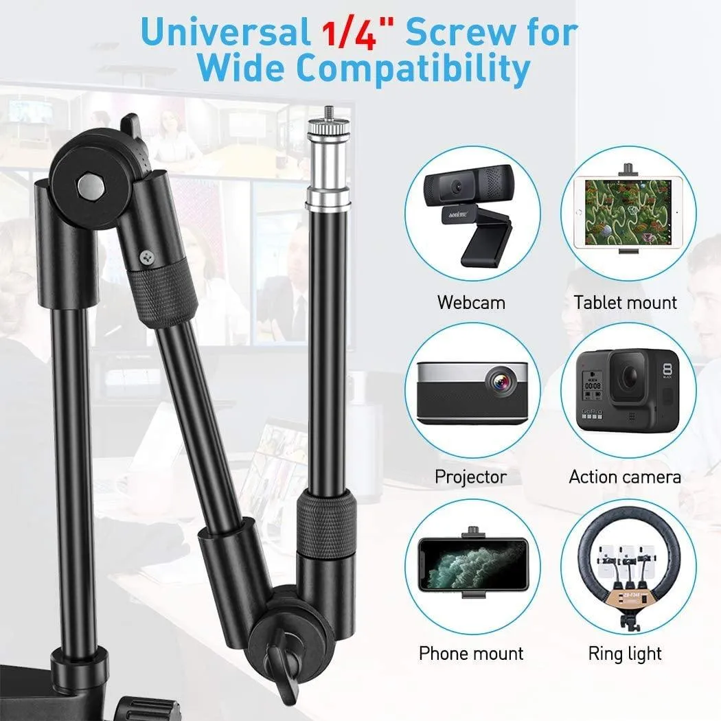 Webcam Stand Camera Mount with Phone Holder